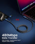 60W USB C to USB C Cable (2-Pack 6.6FT), Right Angle Fast Charging USB A to USB C Charger Cable for iPhone 15 Pro