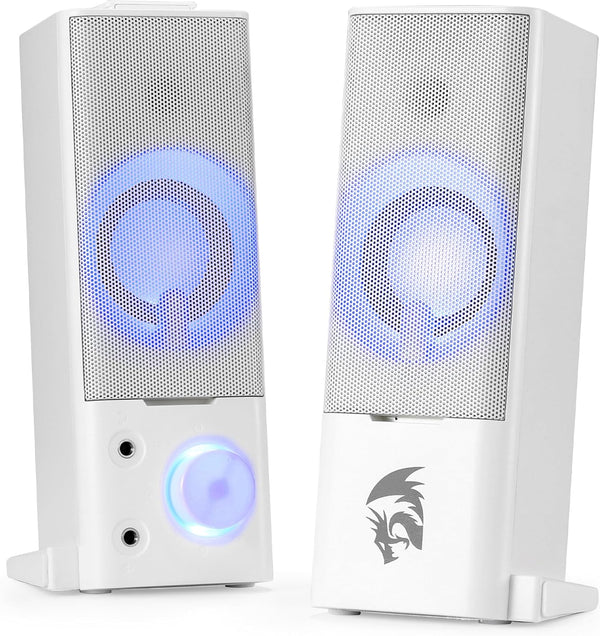 Redragon GS550 PC Gaming Speakers, 2.0 Channel Desktop Computer Sound Bar with Compact