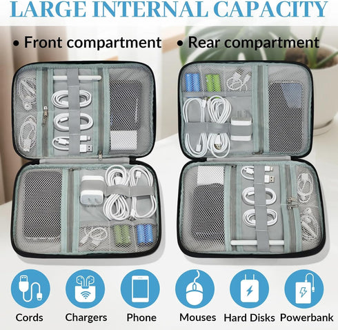 Milk Cow Travel Cable Organizer Pouch Electronic Cord Storage Bag Tech Accessories Carry Case for Charger, Cable