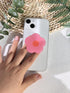 Cartoon Flowers Phone Grip Stand, Cute Clear Cell Phone Holder, Expandable Collapsible Accessory with Transparent Base