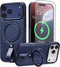 Butaiga for iPhone 17 Pro Max Leather Case with Stand, Anti-Slip Grip Ring,