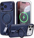Butaiga for iPhone 17 Pro Max Leather Case with Stand, Anti-Slip Grip Ring,