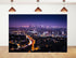 KeyWork 10x7ft Los Angeles Skyline Backdrop Purple Night Sky Light Trails City Lights