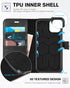 TUCCH 11, 11 (6.1 inch) 2019, Wallet Case for iPhone PU Leather Kickstand RFID Blocking Card Slot Magnetic Closure Flip