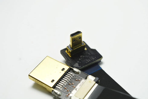 Flat Slim FPV HDMI Cable - Micro HDMI Male 90 Degree to Standard HDMI Male, Compatible with GoPro Sony Alpha A7RII