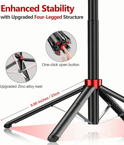 Huryfox 71 inch Selfie Stick Phone Tripod - Tall Cell Phone Holder with Detachable Wireless Remote, Phone Stand