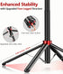Huryfox 71 inch Selfie Stick Phone Tripod - Tall Cell Phone Holder with Detachable Wireless Remote, Phone Stand