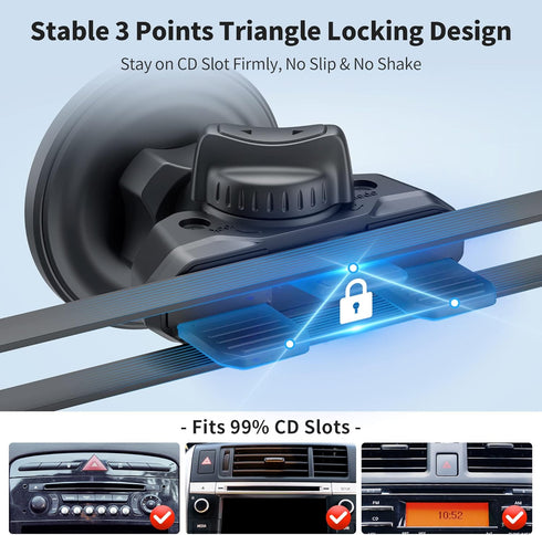 PROfezzion CD Slot & Vent Clip Combo Magnetic Phone Holder Compatible with MagSafe for iPhone 15 14 13 12 Pro Max Plus,