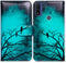 Leather Flip Phone Case Wallet for Motorola Moto G Pure/Power 2022 - Black Bird Pattern with Card Slot and Kickstand
