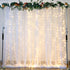 Suppromo White Tulle Backdrop Curtain with Lights String for Parites 108ft Sheer Backdrop