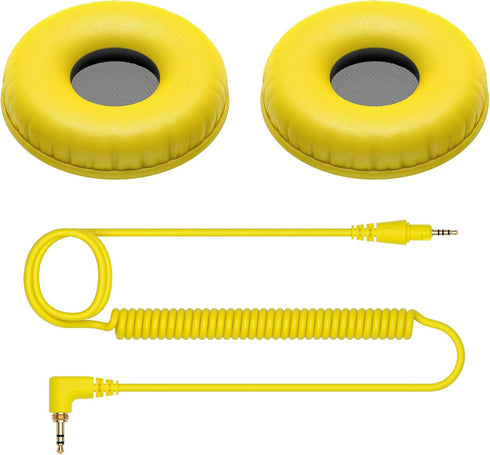 Pioneer DJ HC-CP08-Y CUE1 Series Ear Pads and Coiled Cord, Yellow