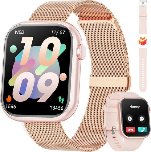 Smart Watch for Men Women, 2024 Newest 1.85 Inch Fitness Tracker, Heart Rate/Sleep Monitor, Waterproof