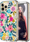 ICEDIO iPhone 12 Pro Max Case with Screen Protector, Clear with Cute Colorful Blooming Floral Patterns for Girls Women,