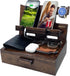 Gifts for Men Women Nightstand Organizer, Wood Phone Docking Station for Birthday, Mother's Day, Christmas, Walnut