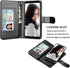 NJJEX Compatible with LG Stylo 5 Case - Wallet Case with 9 Card Slots, Detachable Kickstand, Black