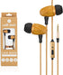 Earth-Budz Wood Earbuds, Hand-Crafted Bamboo with Microphone and Natural Hemp Cord, Lightweight