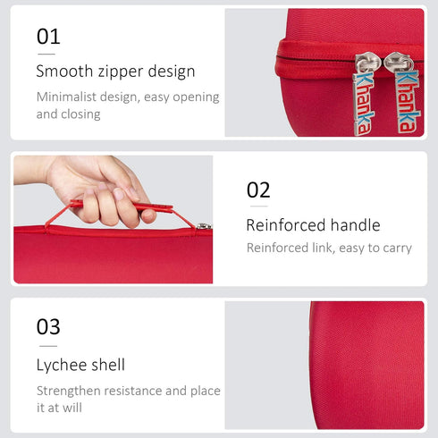 Khanka Hard Travel Case for JBL Charge 4 / Charge 5 Portable Waterproof Bluetooth Speaker (Red)