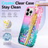 NGB Designed for iPhone 11 Pro-Max Case, Pink/Aqua Glitter Liquid Sparkle Cover with Accessories