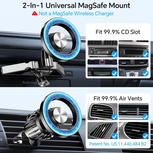 Magsafe CD Phone Holder for Car, CD Player Phone Mount with Strong Magnets for iPhone 15 14 13 12