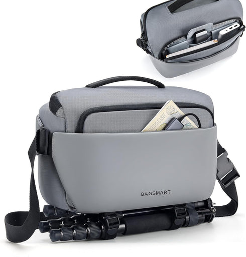 BAGSMART Camera Sling Bag, Small Camera Bags for Photographers with Tripod Holder,