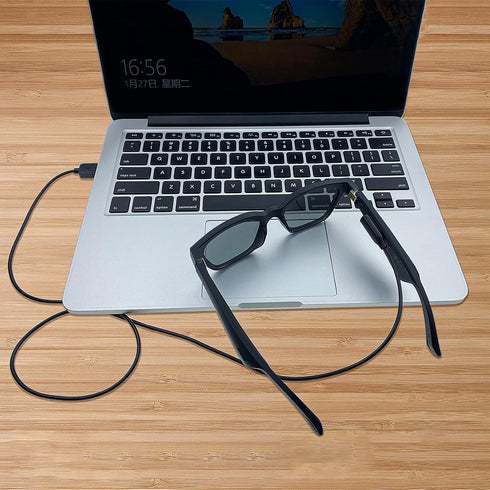 E ECSEM Charger Cable, USB Type A, 80cm, for Bose Frames Alto S/M M/L, Rondo, Soprano and Tenor - 2 Black.