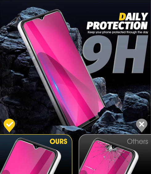 Orzero (4 Pack) Tempered Glass Screen Protector for T-Mobile REVVL 7 5G 6.58 inch, 2.5D Arc Edges, 9H Hardness