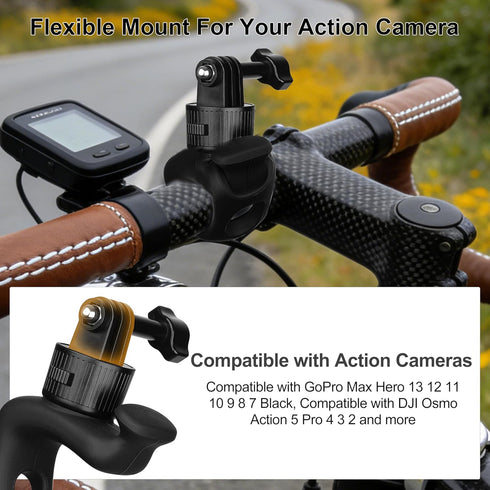 MINIFOCUS 360 GoPro/Insta360/DJI/Xtra Quick Release Flexible Camera Mount Wrap Band, Flexi Strap Mount, Bike Motorcycle