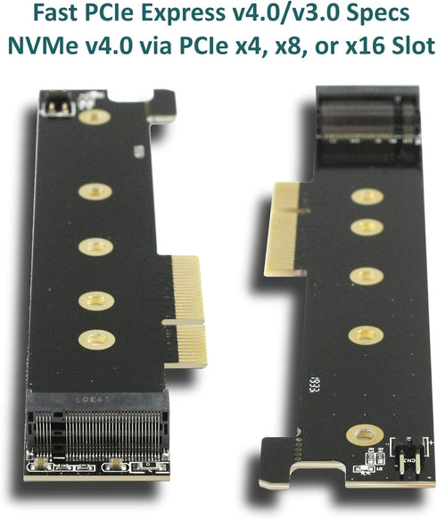 Vantec M.2 NVMe PCIe x4 Low Profile Adapter, 110 Length Support (UGT-M2PC130), Black