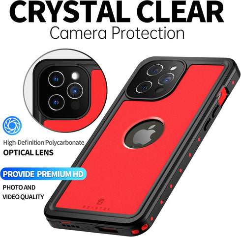 BEASTEK NRE Series iPhone 12 Pro Waterproof Case, Shockproof Dustproof IP68 with Built-in Screen Protector