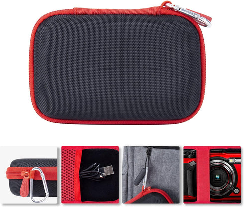 Aenllosi Hard Carrying Case for OLYMPUS Tough TG-6 / OM System Tough TG-7 Waterproof Camera (Case Only), Red