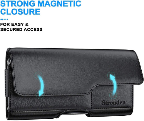 Stronden Leather Holster for iPhone SE (2022, 2020), 8 - Belt Case with Clip, Magnetic Closure & Card Holder.
