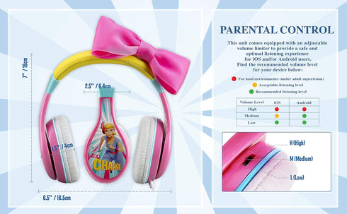 eKids TS-140BP Headphones for Kids Toy Story 4 Bo Peep, Adjustable Stereo Tangle-Free 3.5Mm Jack Wired Cord Over Ear
