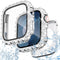 NewWays 2 in 1 Waterproof Bling Case for Apple Watch 45mm, Screen Protector Series 9 8 7, Silver