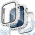 NewWays 2 in 1 Waterproof Bling Case for Apple Watch 45mm, Screen Protector Series 9 8 7, Silver