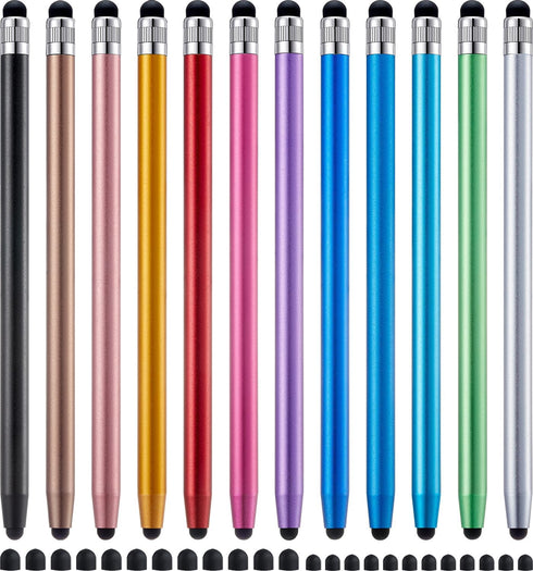 LINFANC 12Pcs Stylus Pen for Touchscreen, 2-in-1 High Precision & Sensitivity Stylus Pen