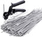 Stainless Steel Cable Tie Gun, Tool for Fastening and Cutting Metal Cable Ties, 150pcs 11.8in UV Resistant Ties