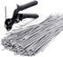 Stainless Steel Cable Tie Gun, Tool for Fastening and Cutting Metal Cable Ties, 150pcs 11.8in UV Resistant Ties