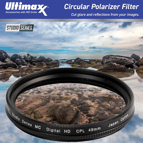 Ultimaxx 55mm and 58mm Multi-Coated 3PC Filter Kit (UV, CPL, FLD) for Nikon D3500, D5500, D5600, D3400 DSLR Camera