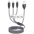 Multi Charging Cord 4ft, 2Pack Nylon Braided Apple MFi Certified iPhone Charger, 3 in 1 Lightning Cable
