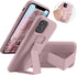 LAUDTEC Silicone Kickstand Case for iPhone 11, Flexible Soft Liquid Silicone Cover with Metal Kickstand (Pink)