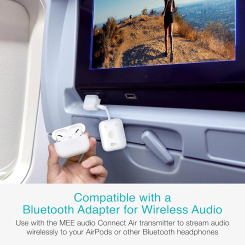 MEE audio Airplane Headphone Adapter for in-Flight Entertainment Systems, Dual 3.5mm Male to Female (2 Pack)