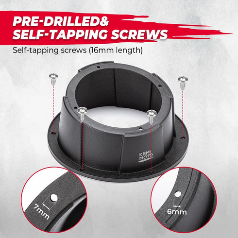 KEMIMOTO 6.5 Inch Speaker Pod, 1PCS Universal Speaker Enclosure for 6.5" Speakers, Angled Boxes Compatible with UTV RV
