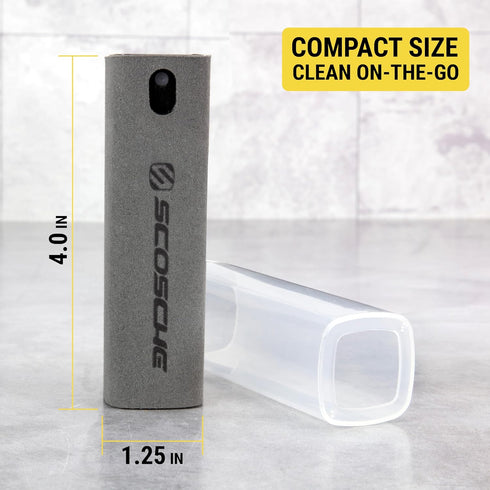 Scosche SCOCLNR20ML-2PK Natural Cell Phone Screen Cleaner Spray & Wipe, 20 ML for iPhone, Laptop, TV