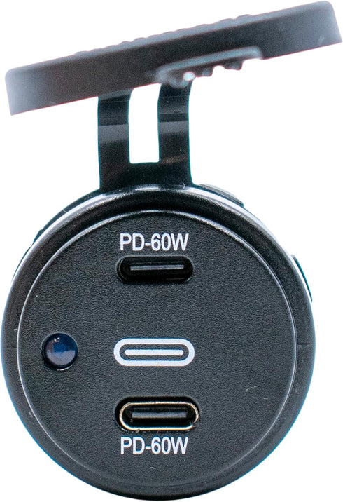 12/24V Socket Dual USB Type C PD 3.0 Fast Charger - 60W Port for Car, Boat, Marine & RVs