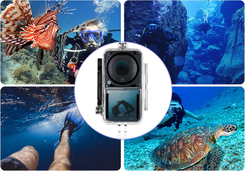 Camkix Waterproof Case for DJI Action 2 Power Combo, Protects Up to 147ft/45M Underwater, Clear Display Diving Case