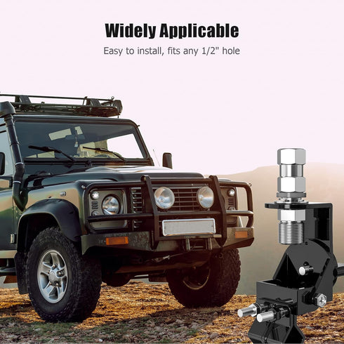 Heavy Duty CB Antenna Stud Mount Adapter - Copper Nickel Plated with SO-239 Connector for 3/8 x 24 Threads