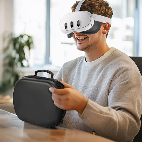 Hard Carrying Case for Meta Quest 3 Mixed Reality Headset, Travel Storage Holder Bag with Shoulder Strap
