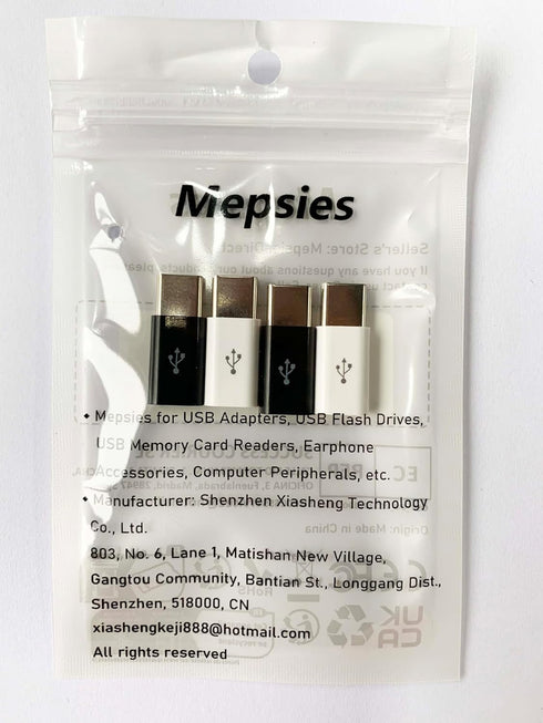 Micro USB to USB C Adapter (4 Pack), Micro-USB Female to USB-C Male OTG Adapter for Samsung, LG, Huawei