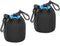 PATIKIL Camera Lens Bag, 2 Pcs Drawstring Lens Pouch with Thick Neoprene for DSLR Lens, Black, Blue