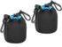 PATIKIL Camera Lens Bag, 2 Pcs Drawstring Lens Pouch with Thick Neoprene for DSLR Lens, Black, Blue